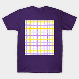 Multi Purple and Yellow Brush Stroke Stripes T-Shirt